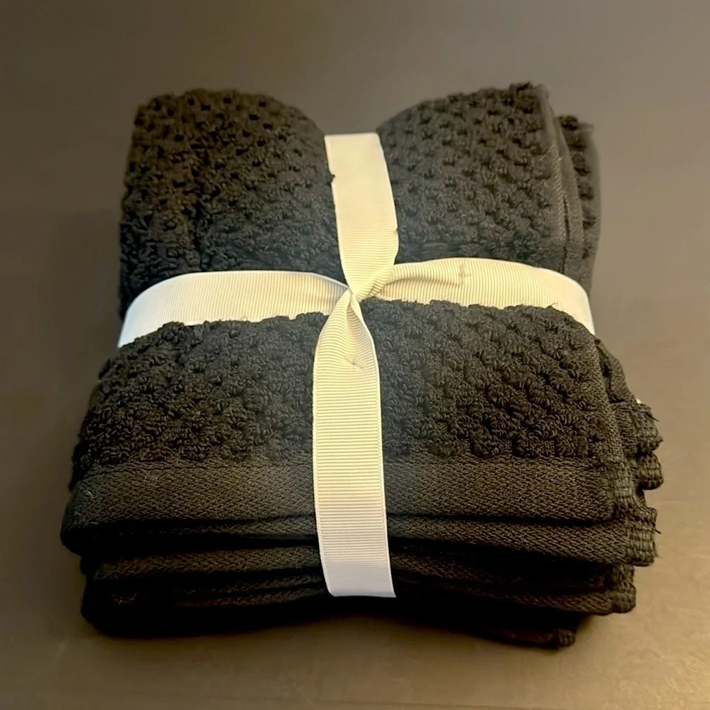 8pc ECOEXISTENCE Bamboo Zero Twist Loops Bath Towel Set - Black